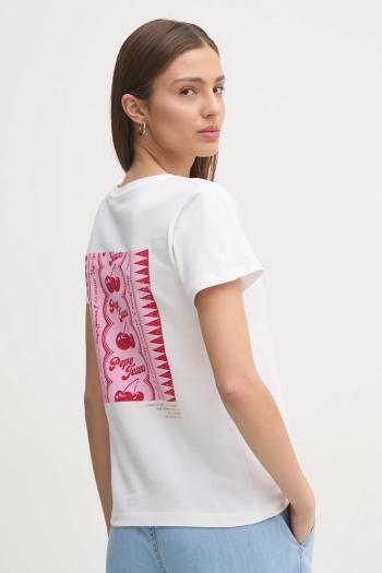 Bavlnené tričko Pepe Jeans ROSEY dámske, biela farba, PL506070