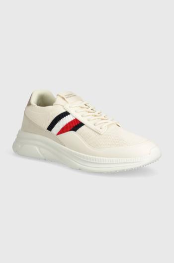 Tenisky Tommy Hilfiger MODERN RUNNER PREMIUM KNIT béžová farba, FM0FM05135