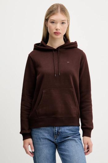 Mikina Tommy Jeans zelená farba, s kapucňou, jednofarebná, DW0DW19958