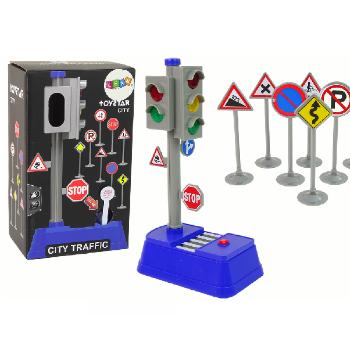 Súprava dopravných značiek so semaforom 23 cm