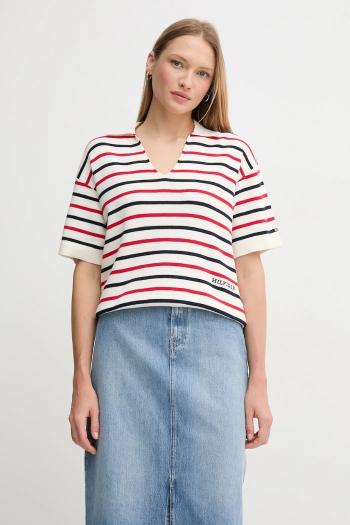 Bavlnený sveter Tommy Hilfiger dámske, béžová farba, WW0WW45400