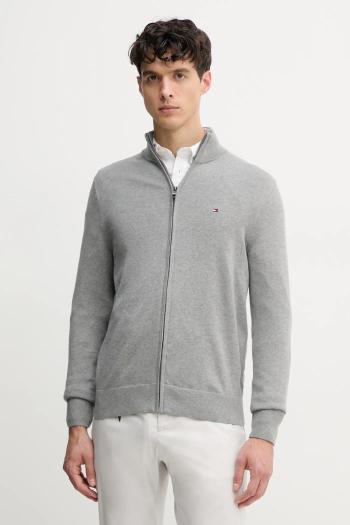 Bavlnený sveter Tommy Hilfiger šedá farba, MW0MW36517