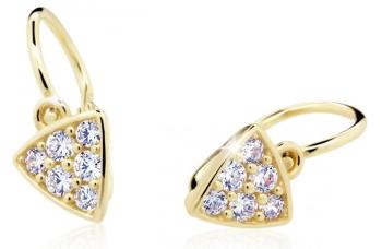 Cutie Jewellery Trblietavé detské náušnice zo žltého zlata C2207-10-X-1 biela