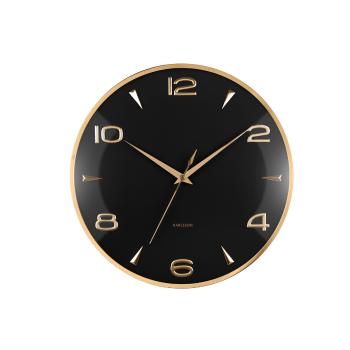 Dizajnové nástenné hodiny Karlsson 6017BK čierne,priemer 40 cm