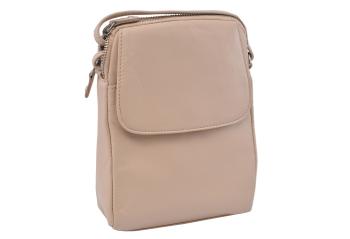 Dámska kožená crossbody kabelka béžová 250118