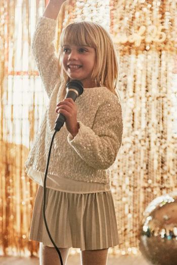Dievčenské šaty Mayoral béžová farba, mini, áčkový strih, 4925