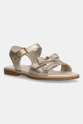 Detské kožené sandále Calvin Klein Jeans zlatá farba, V1A2-83050