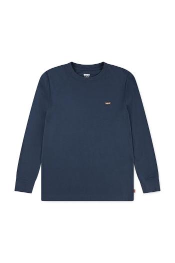 Detské tričko s dlhým rukávom Levi's LS GRAPHIC TEE SHIRT tmavomodrá farba, jednofarebné, 9EC706
