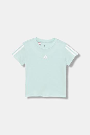 Detské bavlnené tričko adidas tyrkysová farba, JY4974