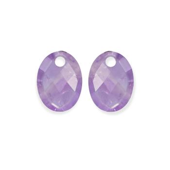 Sparkling Jewels Oválne prívesky na náušnice z ametystu EAGEM05-MO
