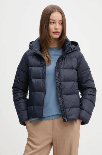 Páperová bunda Tommy Hilfiger dámska, tmavomodrá farba, prechodná, WW0WW43581