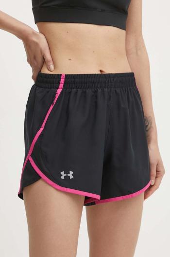 Bežecké šortky Under Armour Fly By čierna farba, jednofarebné, vysoký pás