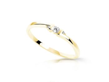 Cutie Jewellery Minimalistický prsteň zo žltého zlata so zirkónmi Z6714-3053-10-X-1 61 mm