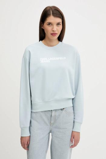 Mikina Karl Lagerfeld Jeans biela farba, s potlačou, A1W20005