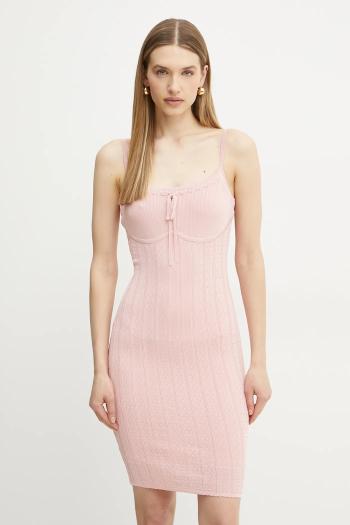 Šaty Guess REINA ružová farba, mini, priliehavá, W5GK67 Z3NX0