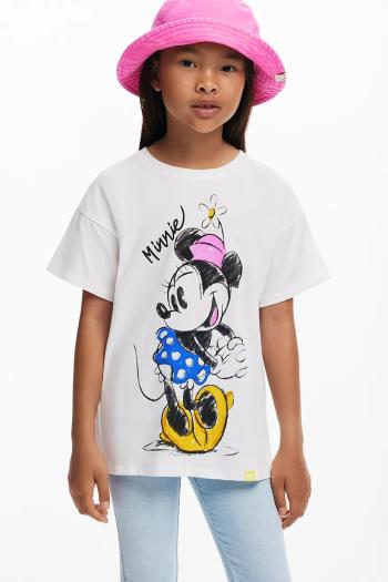 Detské bavlnené tričko Desigual x Disney biela farba, 25SGTK19