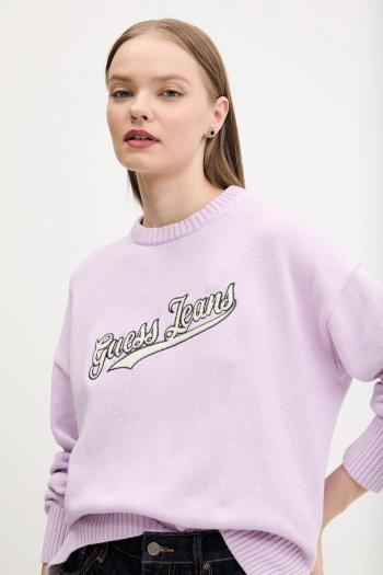 Bavlnený sveter Guess Jeans dámsky, fialová farba, W5GR00 Z3HM1