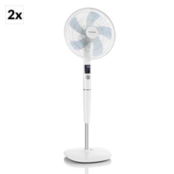 Klarstein Silent Storm, stojanový ventilátor, sada 2 ks, 16" (41 cm), 5-listá vrtuľa, biely