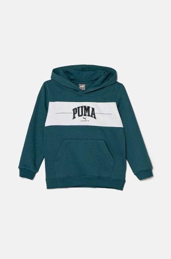 Detská mikina Puma SQUAD Hoodie zelená farba, s kapucňou, s potlačou, 682775