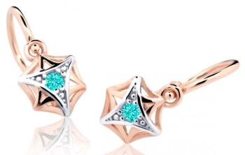 Cutie Jewellery Detské náušnice z ružového zlata C2209-10-X-4 svetlo zelená