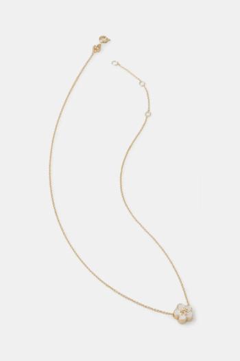 Pozlátený náhrdelník Tory Burch Kira Flower Pendant 158996-700
