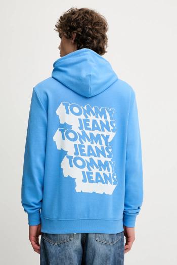 Bavlnená mikina Tommy Jeans s kapucňou, s potlačou, DM0DM21625