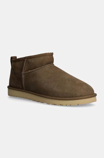 Semišové snehule UGG Classic Ultra Mini hnedá farba, 1137391-HCK