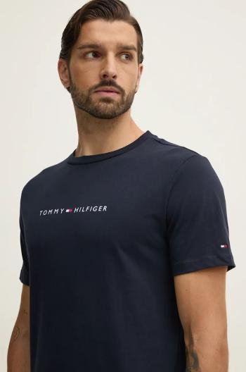 Bavlnené tričko Tommy Hilfiger pánske, tmavomodrá farba, s potlačou, UM0UM03344