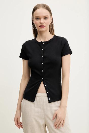 Tričko Abercrombie & Fitch dámske, čierna farba, KI139-5293