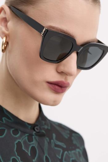 Slnečné okuliare Saint Laurent dámske, čierna farba, SL M143