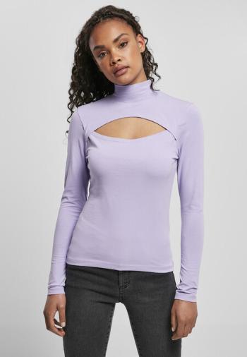 Urban Classics Ladies Cut-Out Turtleneck Longsleeve lavender - XS