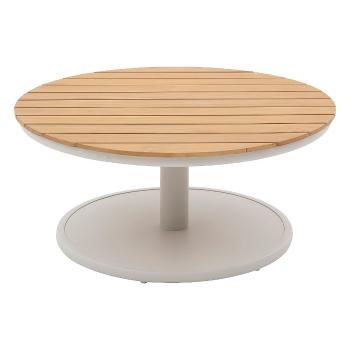 Hliníkový stolík EMOTION Ø 87 cm (teak)