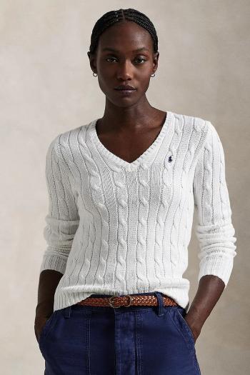 Bavlnený sveter Polo Ralph Lauren biela farba, ľahké, 211891641