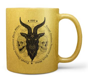 Hrnček Baphomet skull (zlatý)