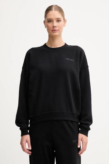 Bavlnená mikina Dkny čierna farba, jednofarebná, DP5T1406