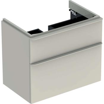 GEBERIT - Smyle Square Umývadlová skrinka, 73x47x62 cm, 2 zásuvky, pieskovo sivá 500.353.JL.1