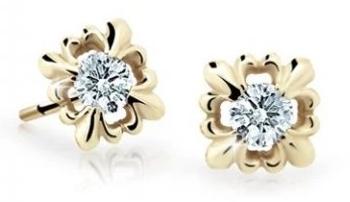 Cutie Jewellery Roztomilé detské náušnice zo žltého zlata C2212-30-X-1 biela