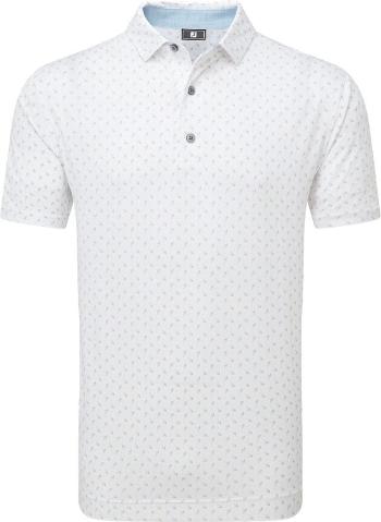 Footjoy Flower Bud Foulard Lisle Mens White XL Polo košeľa