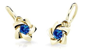 Cutie Jewellery Zlaté detské náušnice C2201-10-X-1 modrá