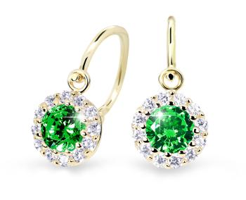 Cutie Jewellery Krásne detské náušnice zo žltého zlata C2745-10-X-1 zelená