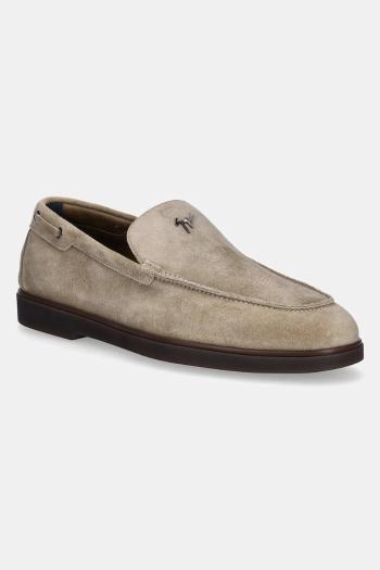 Kožené mokasíny Giuseppe Zanotti Berth pánske, béžová farba, EU50001.004