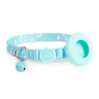 PROTEMIO JINGLY PAW Obojok s rolničkou a puzdrom pre Apple AirTag BLUE