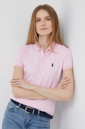 Polo tričko Polo Ralph Lauren dámsky,ružová farba,211870245