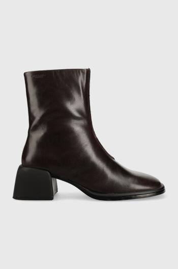 Kožené členkové topánky Vagabond Shoemakers Ansie dámske, hnedá farba, na podpätku,