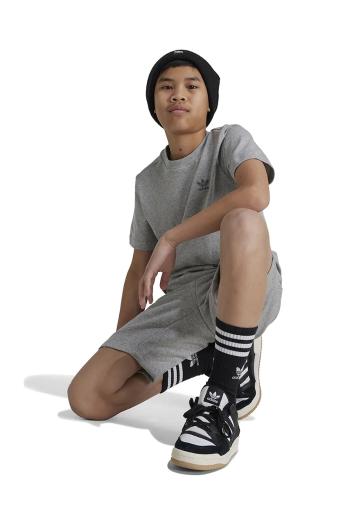 Detské bavlnené tričko adidas Originals TEE šedá farba, melanžový, IX5267
