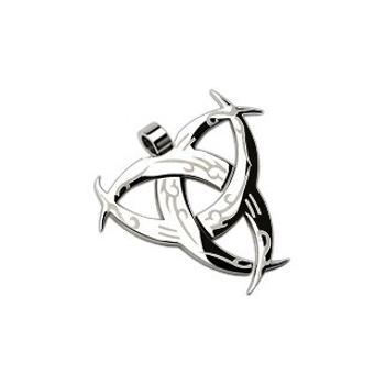 Prívesok z ocele 316L, čarodejnícky symbol, strieborná farba
