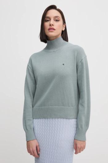 Bavlnený sveter Calvin Klein Jeans šedá farba, s rolákom, J20J224806