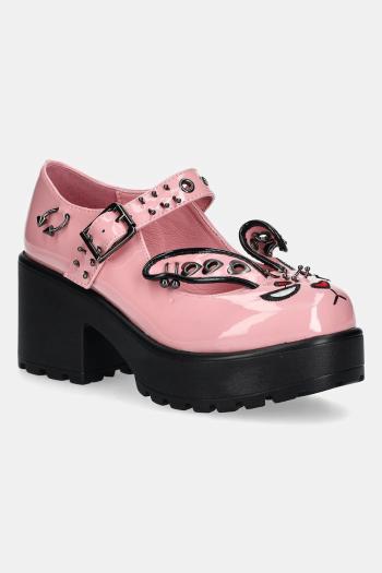 Lodičky Koi Footwear Tira Pink Mary Janes Death Raver Bunny ružová farba, na podpätku, ND199