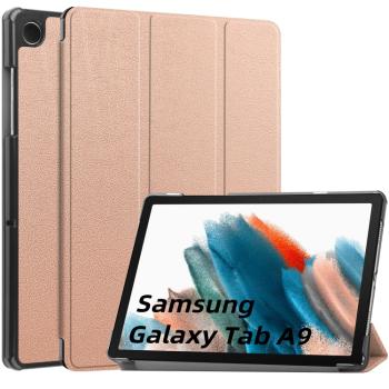 LEATHER Zaklápací kryt Samsung Galaxy Tab A9 ružový