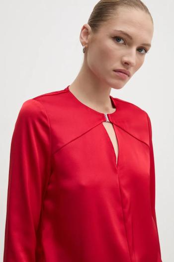 Blúzka Calvin Klein dámska, červená farba, jednofarebná, K20K207650